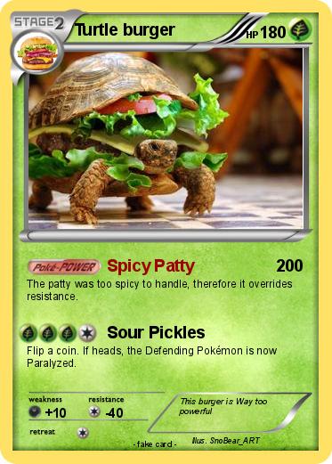 Pokemon Turtle burger
