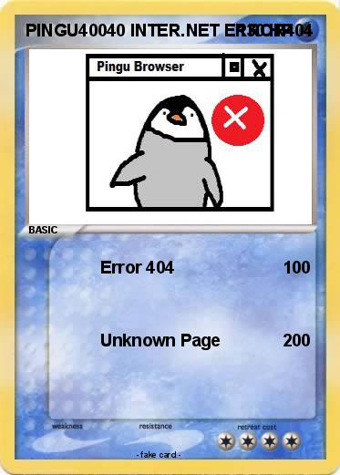 Pokemon PINGU40040 INTER.NET ERROR404