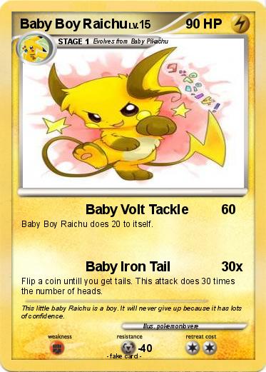 Pokemon Baby Boy Raichu