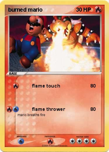 Pokemon burned mario