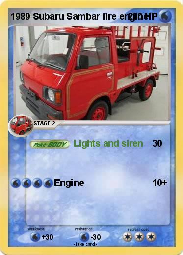 Pokemon 1989 Subaru Sambar fire engine