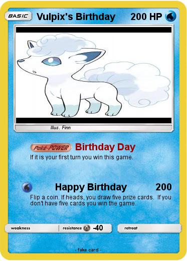 Pokemon Vulpix's Birthday