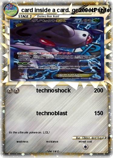 Pokemon card inside a card. genesect style!