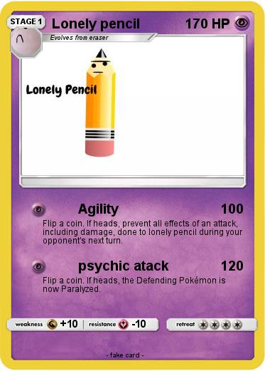 Pokemon Lonely pencil