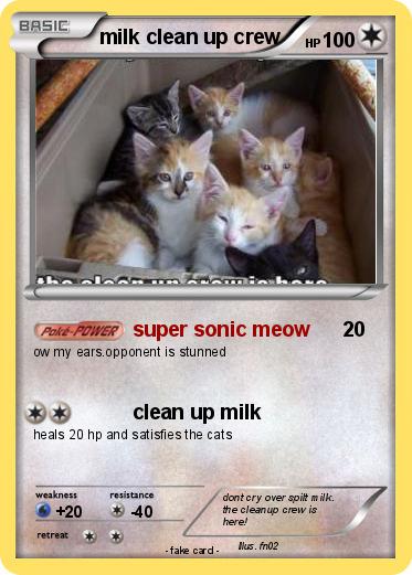 Pokemon milk clean up crew