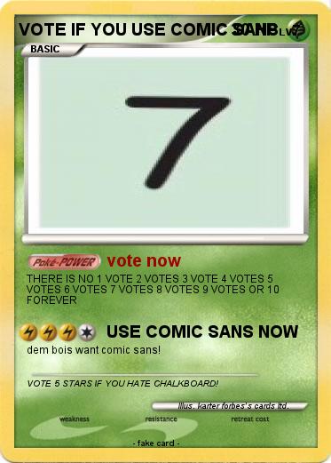 Pokemon VOTE IF YOU USE COMIC SANS