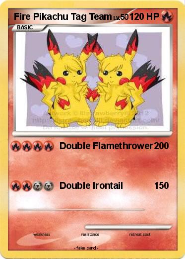 Pokemon Fire Pikachu Tag Team