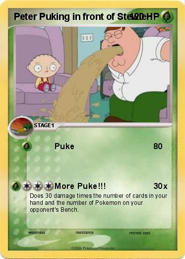 Pokemon Peter Puking in front of Stewie