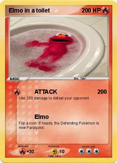 Pokemon Elmo in a toilet
