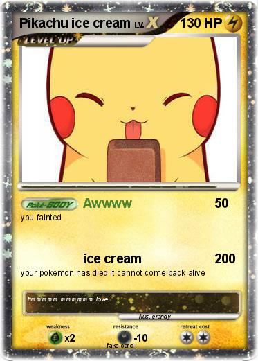 Pokemon Pikachu ice cream