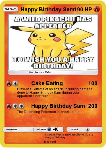 Pokemon Happy Birthday Sam