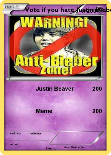 Pokemon Vote if you hate Justin Bieber