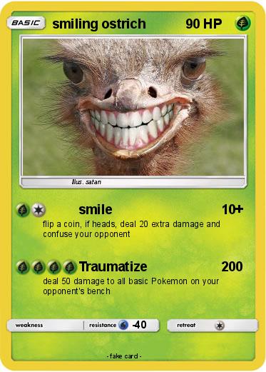 Pokemon smiling ostrich