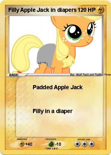 Pokemon Filly Apple Jack in diapers