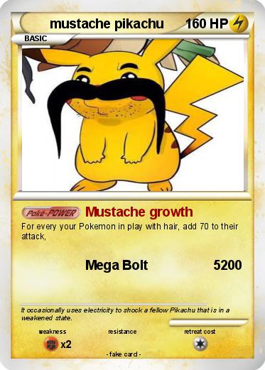 Pokemon mustache pikachu