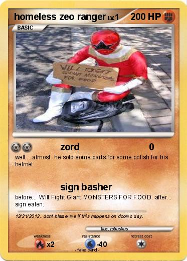 Pokemon homeless zeo ranger