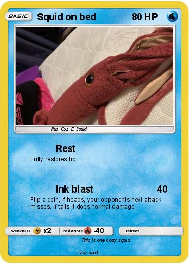 Pokemon Squid on bed