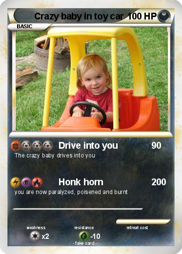 Pokemon Crazy baby in toy car