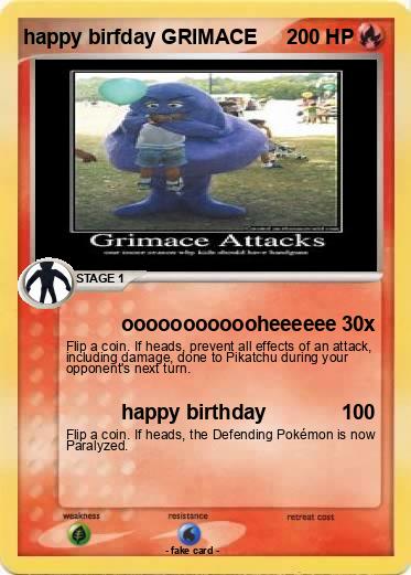 Pokemon happy birfday GRIMACE