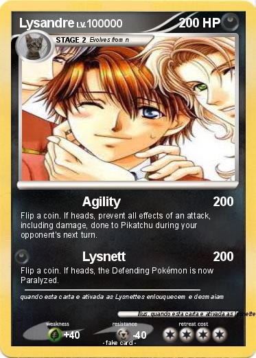 Pok mon Lysandre 8 8 Agility My Pokemon Card