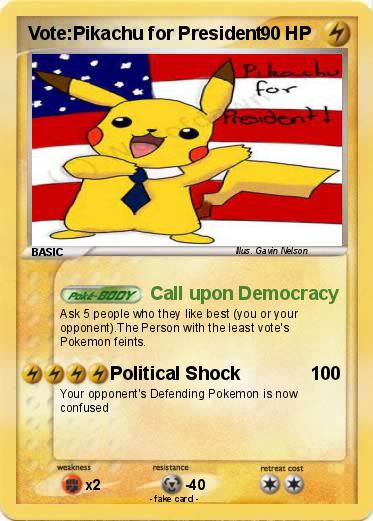 Pokemon Vote:Pikachu for President