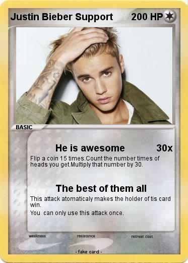 Pokemon Justin Bieber Support