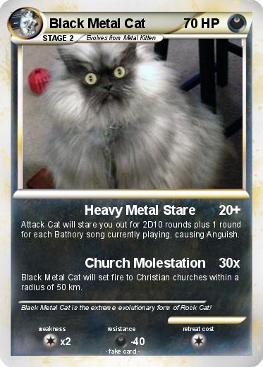 Pokemon Black Metal Cat