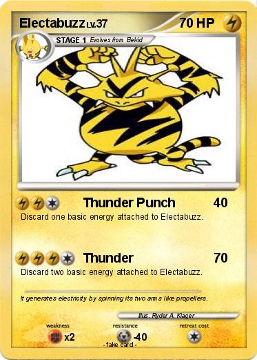 Pokémon Electabuzz 83 83 - Thunder Punch - My Pokemon Card