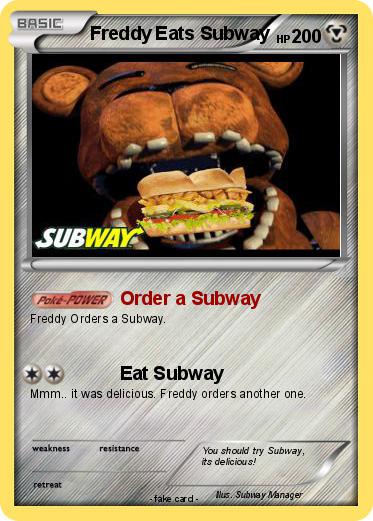 Pokemon Freddy Eats Subway
