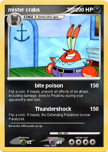 Pokemon mister crabs                  200