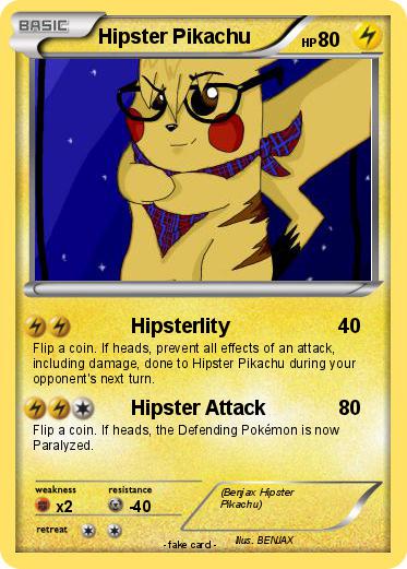 Pokemon Hipster Pikachu