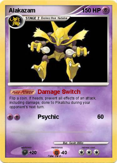 Pok mon Alakazam 449 449 Damage Switch My Pokemon Card