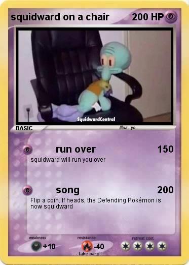 Pokemon squidward on a chair