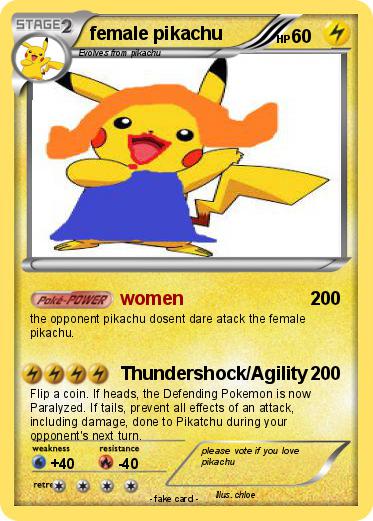 Pokemon female pikachu