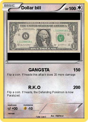 Pokemon Dollar bill