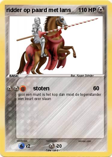 Pokemon ridder op paard met lans
