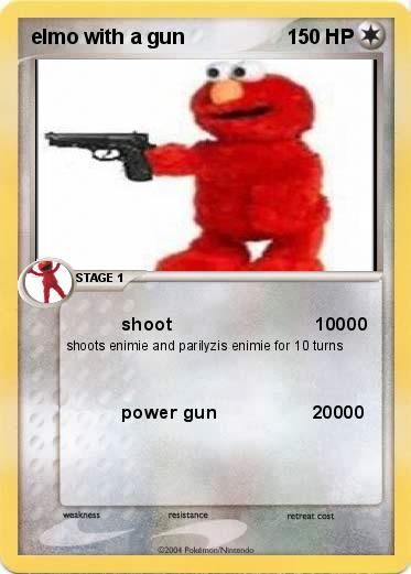 Pokemon elmo with a gun