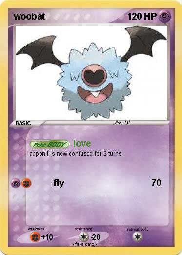 Pokémon woobat 7 7 - love - My Pokemon Card