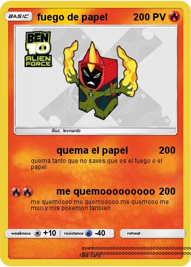 Pokemon fuego de papel