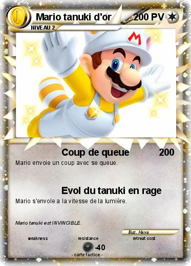 Pokemon Mario tanuki d'or