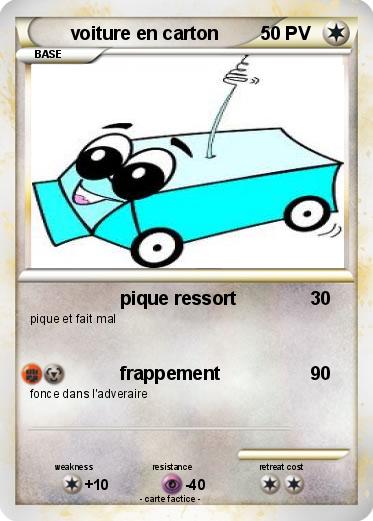 Pokemon voiture en carton
