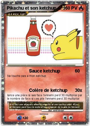Pokemon Pikachu et son ketchup