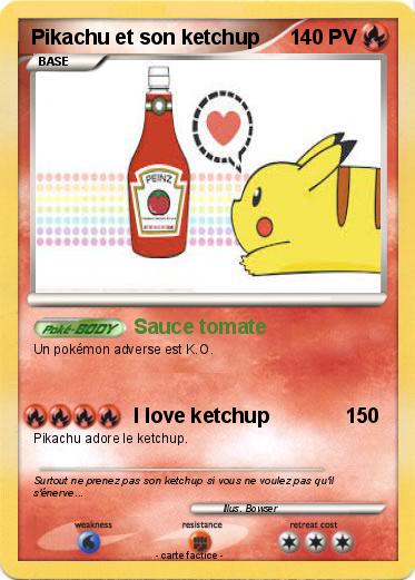 Pokemon Pikachu et son ketchup