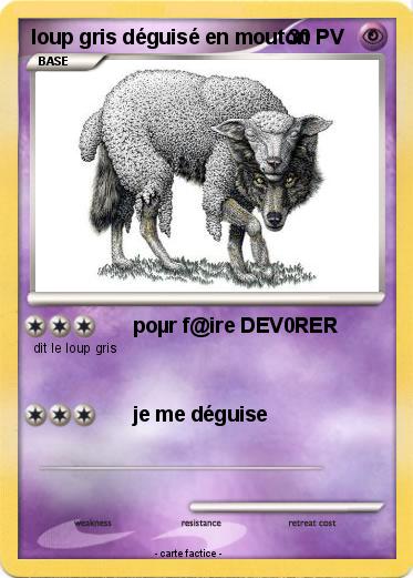 Pokemon loup gris déguisé en mouton