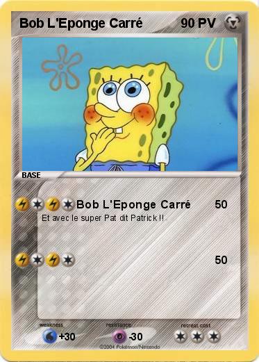 Pokemon Bob L'Eponge Carré