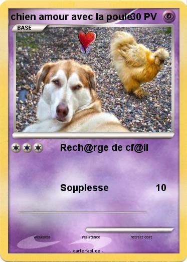 Pokemon chien amour avec la poule