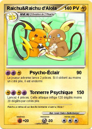 Pokemon Raichu&Raichu d'Alola
