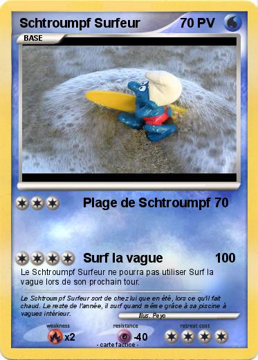 Pokemon Schtroumpf Surfeur