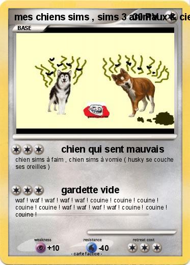 Pokemon mes chiens sims , sims 3 animaux & cie 3ds