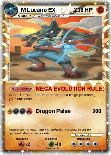 Pokémon M Lucario EX 2 4 4 - MEGA EVOLUTION RULE: - My Pokemon Card